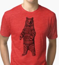Camiseta de tejido mixto Ornate Grizzly Bear