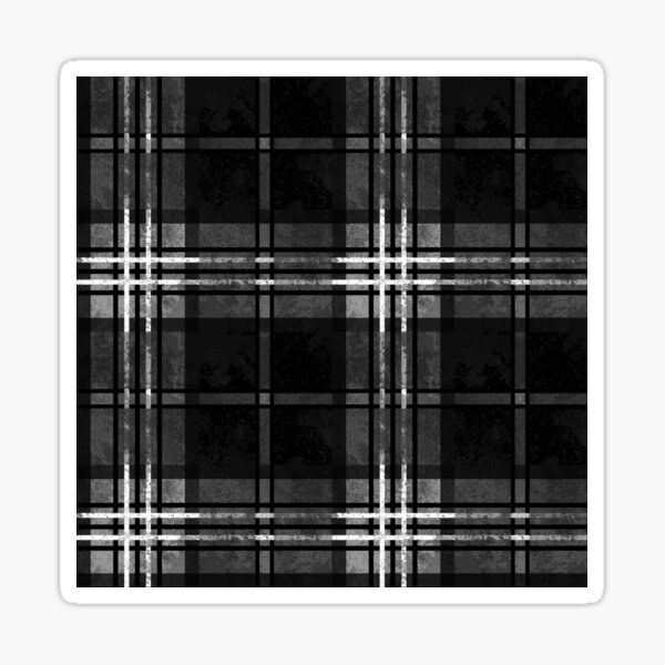 Gray Black Plaid Tartan Pattern Sticker
