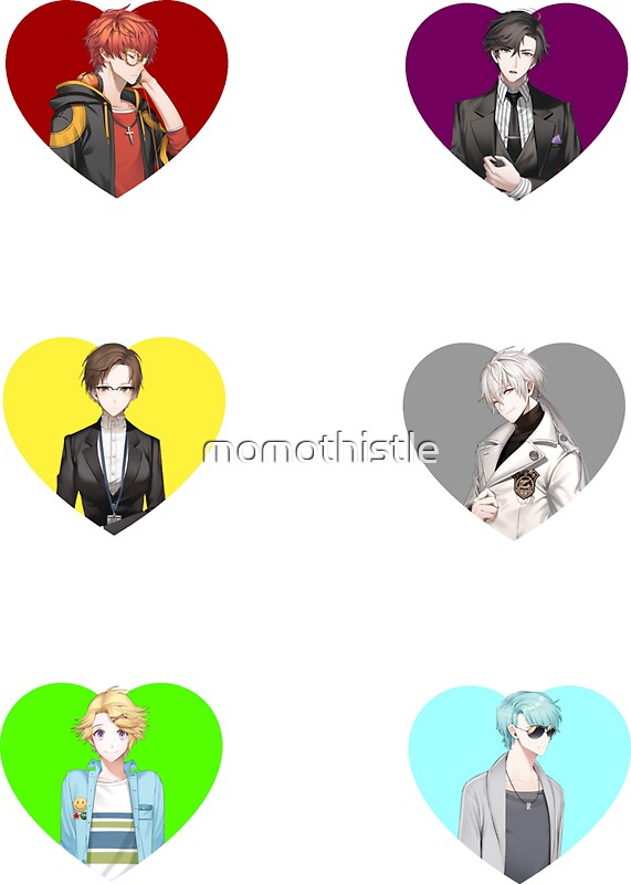 "Mystic Messenger Hearts" Stickers by momothistle Redbubble