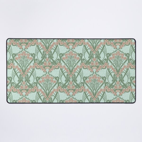 Art Nouveau Spring Garland Desk Mat