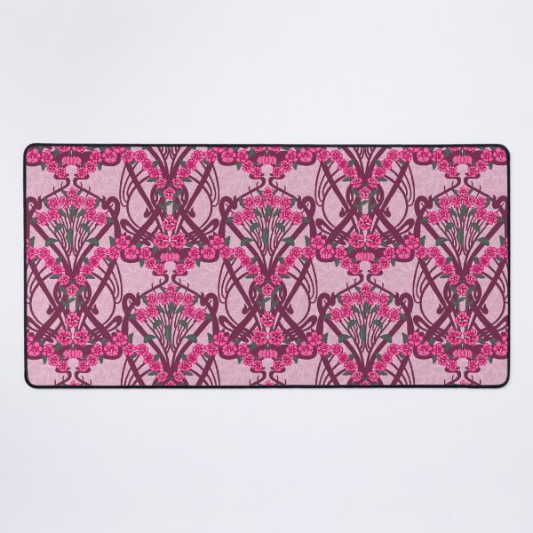 Art Nouveau Garland in Pink Desk Mat