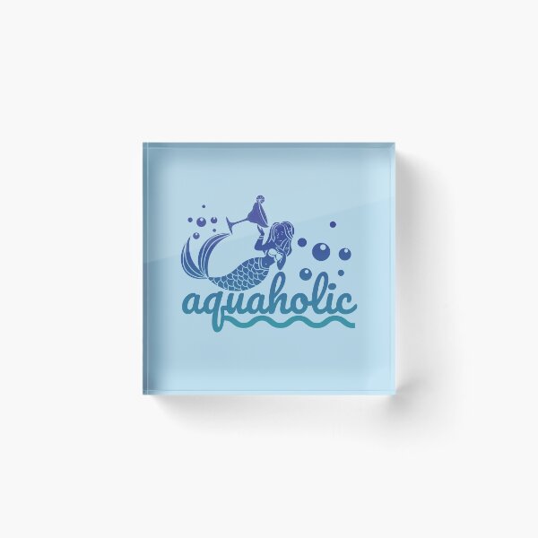 Item preview, Aquaholic Mermaid Pun // Funny Mythical Puns designed and sold by FartingUnicorn.