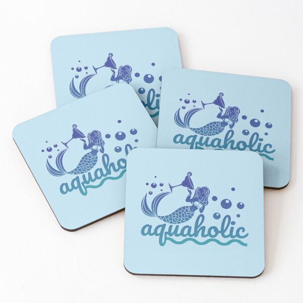 Item preview, Aquaholic Mermaid Pun // Funny Mythical Puns designed and sold by FartingUnicorn.