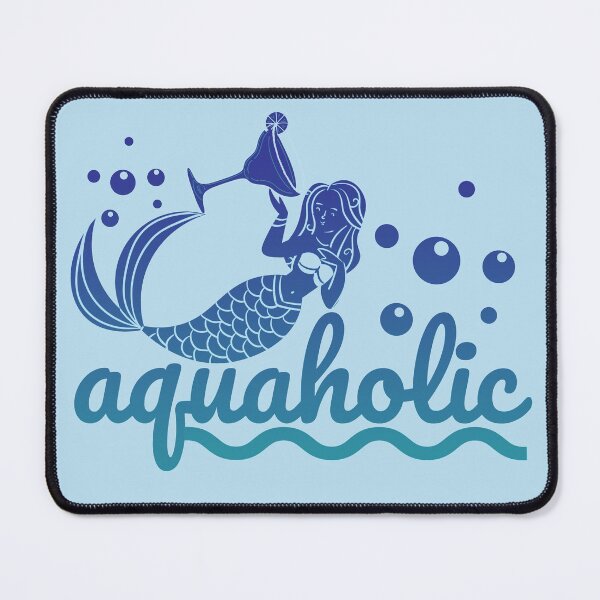 Item preview, Aquaholic Mermaid Pun // Funny Mythical Puns designed and sold by FartingUnicorn.