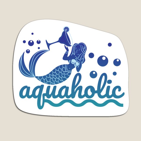Item preview, Aquaholic Mermaid Pun // Funny Mythical Puns designed and sold by FartingUnicorn.