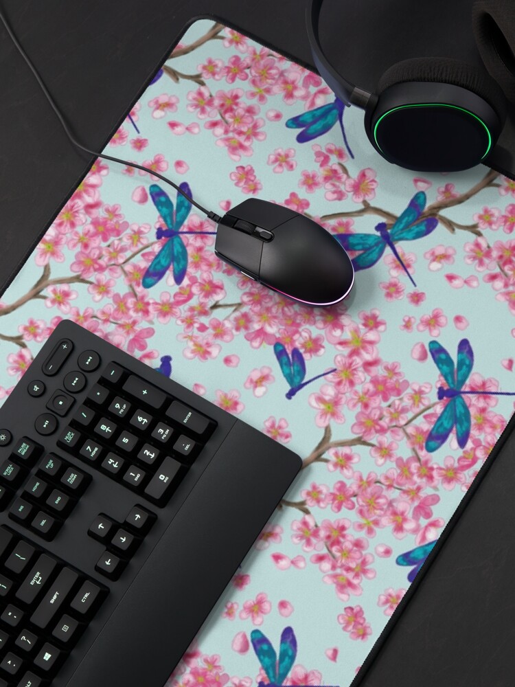 Alternate view of Dragonflies and Cherry Blossoms Mouse Pad