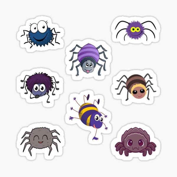 Cute Spiders Sticker Pack Sticker