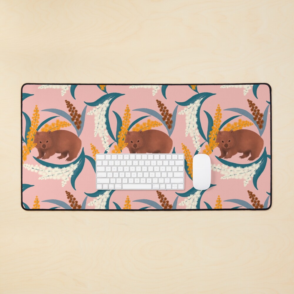 Wombat and Mimosa (aka waddle and wattle) Mouse Pad
