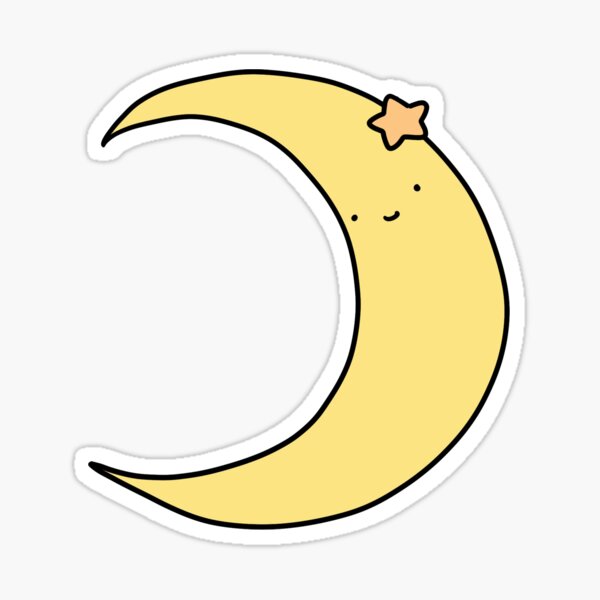 Cute Crescent Moon Sticker for Sale by SaradaBoru