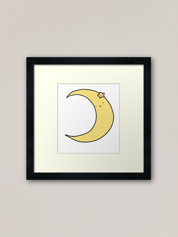 Cute Crescent Moon Framed Art Print for Sale by SaradaBoru