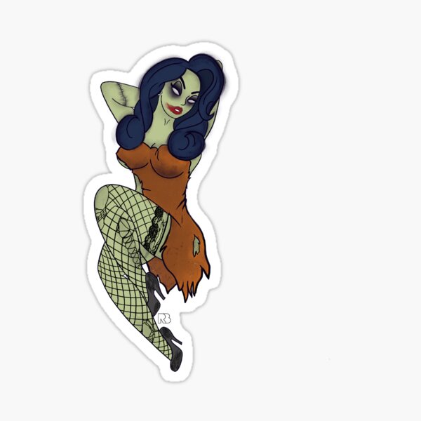 Elvira Pin Up Sticker for Sale by RooBooCo