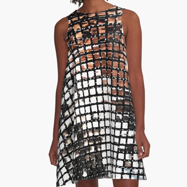 disco silver glitter sequin design A-Line Dress
