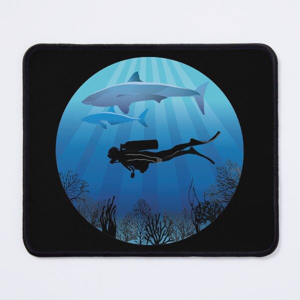 Item preview, Shark Diving Deep Water Sea Life designed and sold by TheInkElephant.