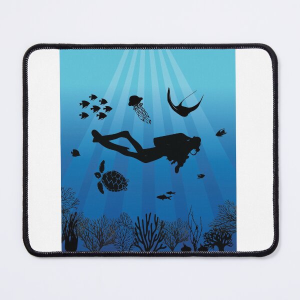 Item preview, Deep Water Diver Sea Life Square designed and sold by TheInkElephant.