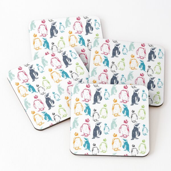 Item preview, Party of Penguins In a Colourful Repeat Pattern designed and sold by NattyDesigns.
