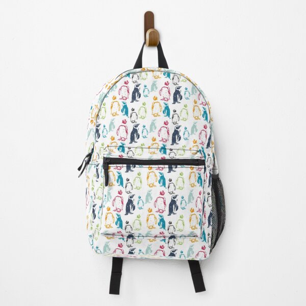 Item preview, Party of Penguins In a Colourful Repeat Pattern designed and sold by NattyDesigns.