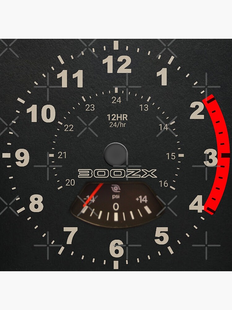 300zx speedometer / tachometer style clock. (logo)