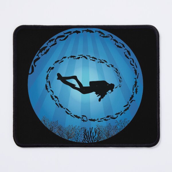 Item preview, Deep Water Diver Fish Shoal designed and sold by TheInkElephant.