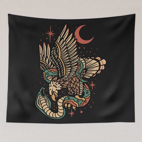Item preview, Retro Eagle and Snake Battle designed and sold by SLAG-Creative.