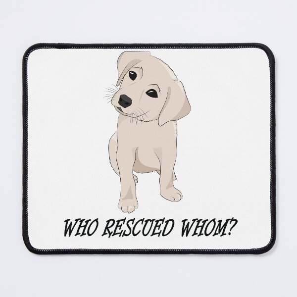 Item preview, Who Rescued Whom Cute Funny Labrador Puppy designed and sold by TheInkElephant.