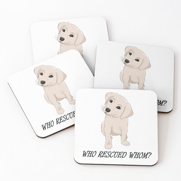 Item preview, Who Rescued Whom Cute Funny Labrador Puppy designed and sold by TheInkElephant.