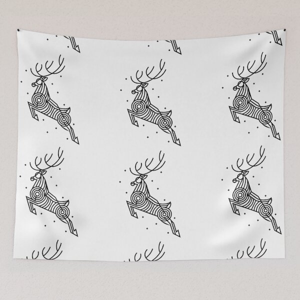 Item preview, Black Minimalist Mystic Deer designed and sold by HybridoStore.