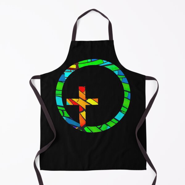 Item preview, Unitarian Off Center Stained Glass Cross designed and sold by signsandsymbols.