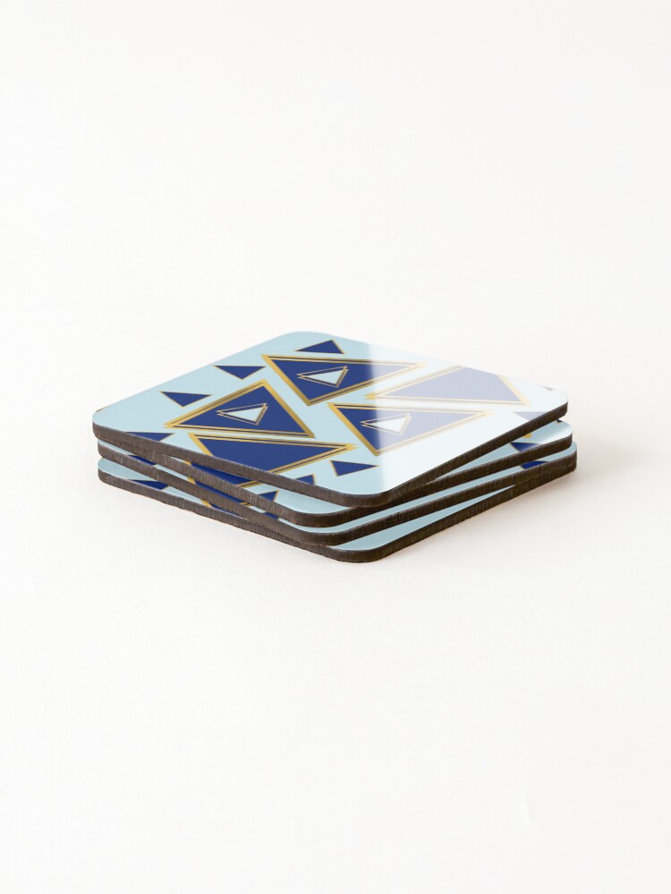 Thumbnail 4 of 5, Coasters (Set of 4), Golden Triangles Pattern designed and sold by AlinaSCorner.