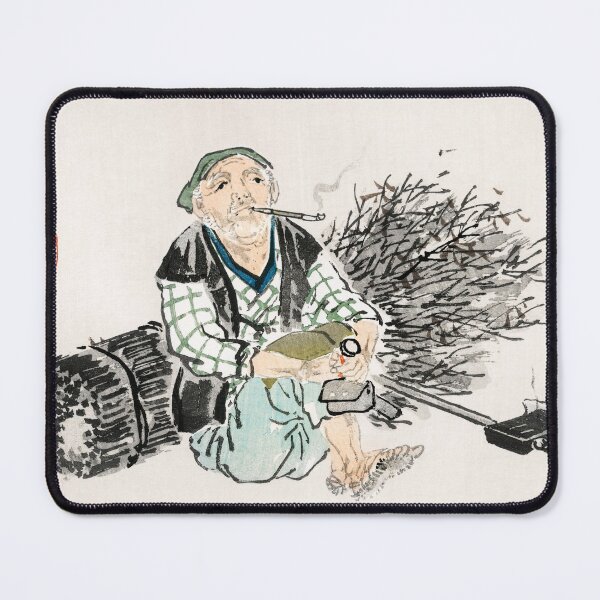 Item preview, Vintage Japanese Man Smoking Artwork designed and sold by coolwriter123.
