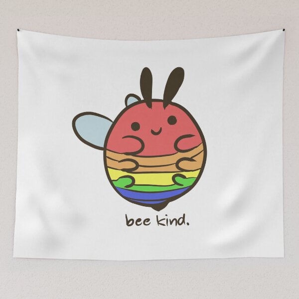 Item preview, Gay pride flag cute bee sticker lgbt designed and sold by jadefujiwara.