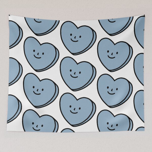 Item preview, Blue Heart with Face | Quirky Heart designed and sold by smileyfriend.