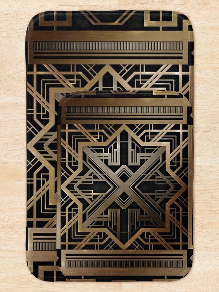 Alternate view of Art deco,gold,black,vintage,chic,elegant,1920 era,The Great Gatsby,modern,trendy,decorative Bath Mat