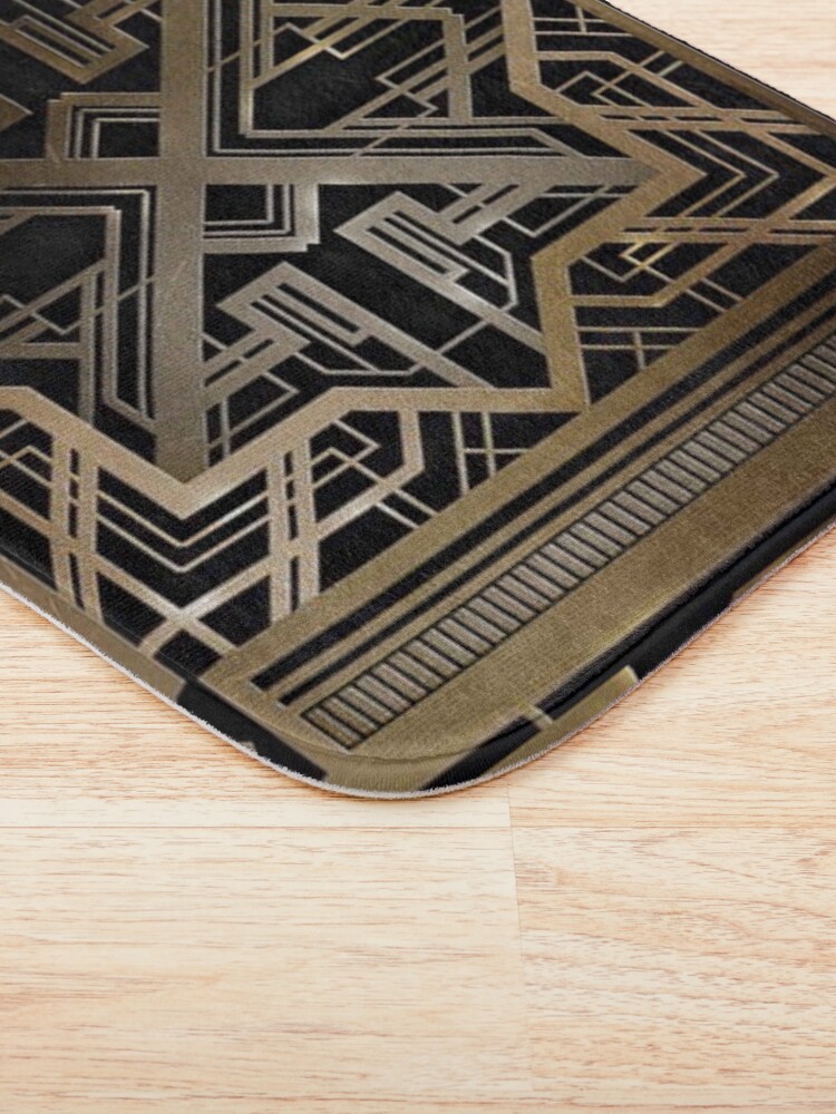 Alternate view of Art deco,gold,black,vintage,chic,elegant,1920 era,The Great Gatsby,modern,trendy,decorative Bath Mat