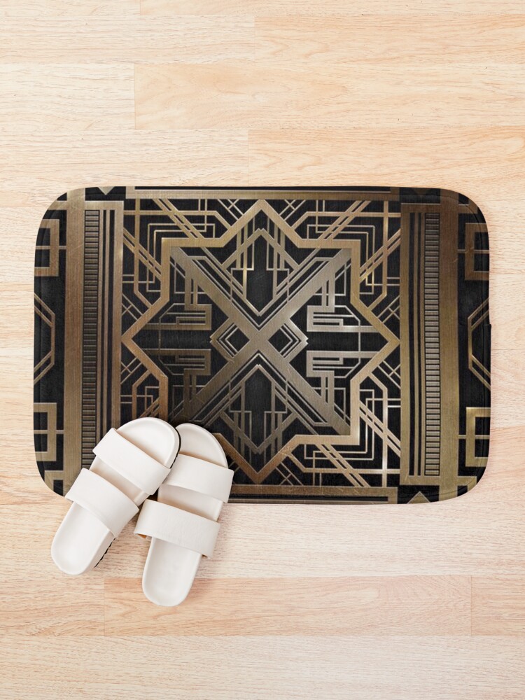 Alternate view of Art deco,gold,black,vintage,chic,elegant,1920 era,The Great Gatsby,modern,trendy,decorative Bath Mat