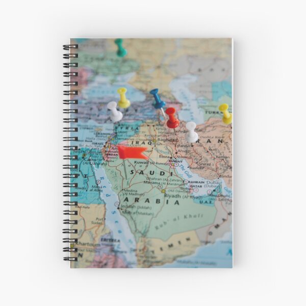 Red Yellow And Green Map Spiral Notebook