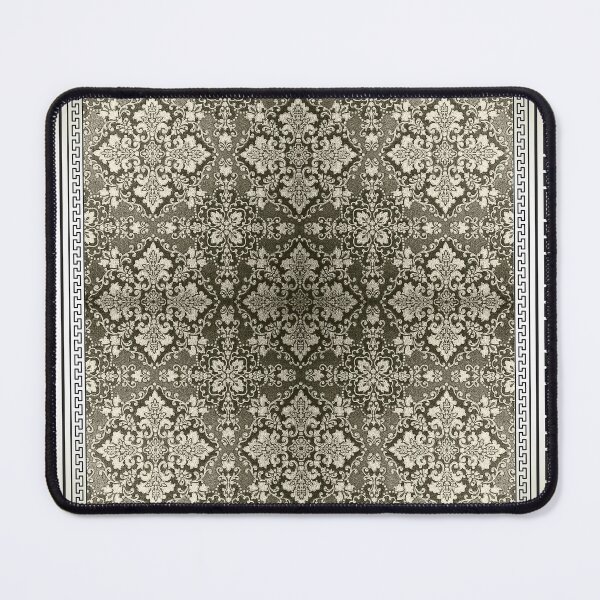 Item preview, Greek Keys Cream Black Floral Cross Pattern designed and sold by Yiorgos Designs.