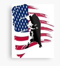 pedals the walking bear amerian flag Metal Print