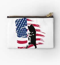pedals the walking bear amerian flag Studio Pouch