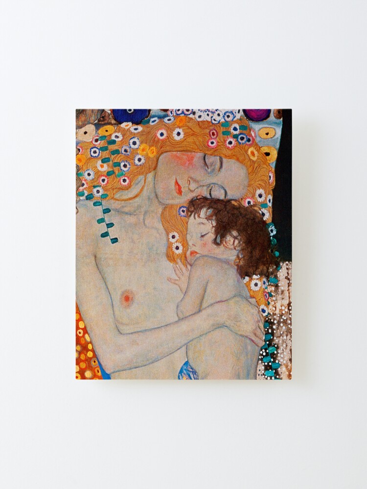 Alternate view of Gustav Klimt, mother and child,reproduction,art nouveau,great art from vintage painters Mounted Print