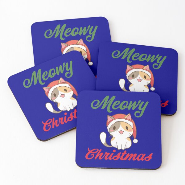 Item preview, Meowy Merry Christmas Kitten in Santa Claus Hat designed and sold by MadMando.