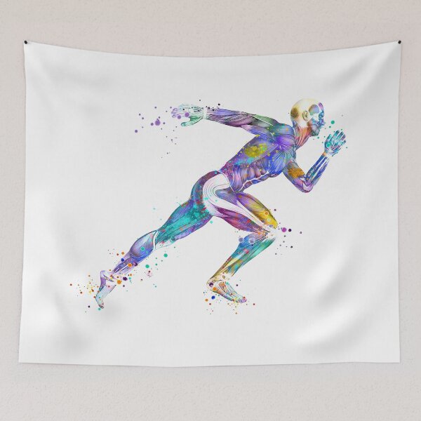 Item preview, Anatomy Runner Colorful Watercolor designed and sold by LotusGifts.