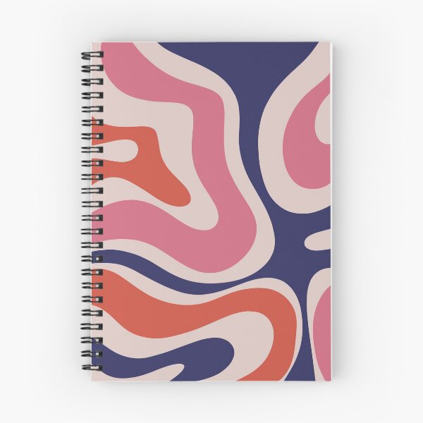 Item preview, Modern Retro Liquid Swirl Abstract Pattern Navy Blue Pink Red-Orange designed and sold by kierkegaard.