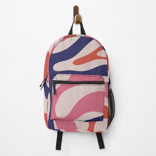 Item preview, Modern Retro Liquid Swirl Abstract Pattern Navy Blue Pink Red-Orange designed and sold by kierkegaard.