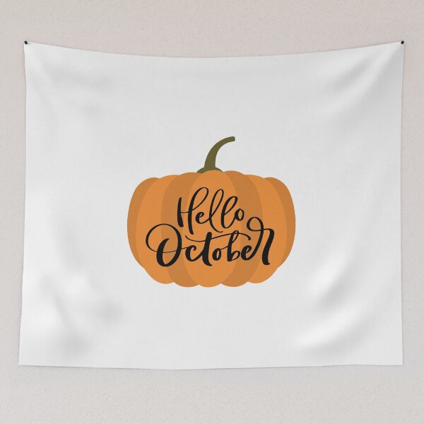 Item preview, Hello October - cute October fall vibes design designed and sold by Theleochick.