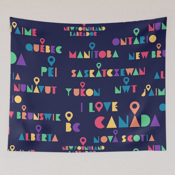 Item preview, Colorful Vintage I Love Canada Provinces and Territories Logos designed and sold by Travalex.