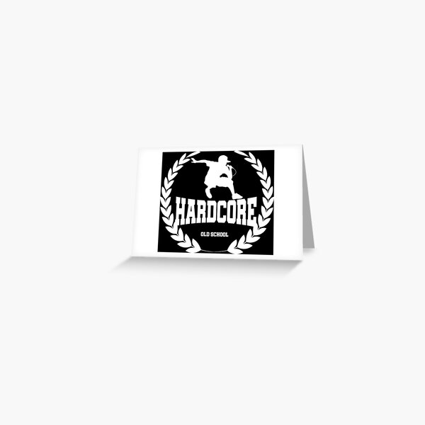 Hardcore White Logo Greeting Card By Memepuntocon Redbubble
