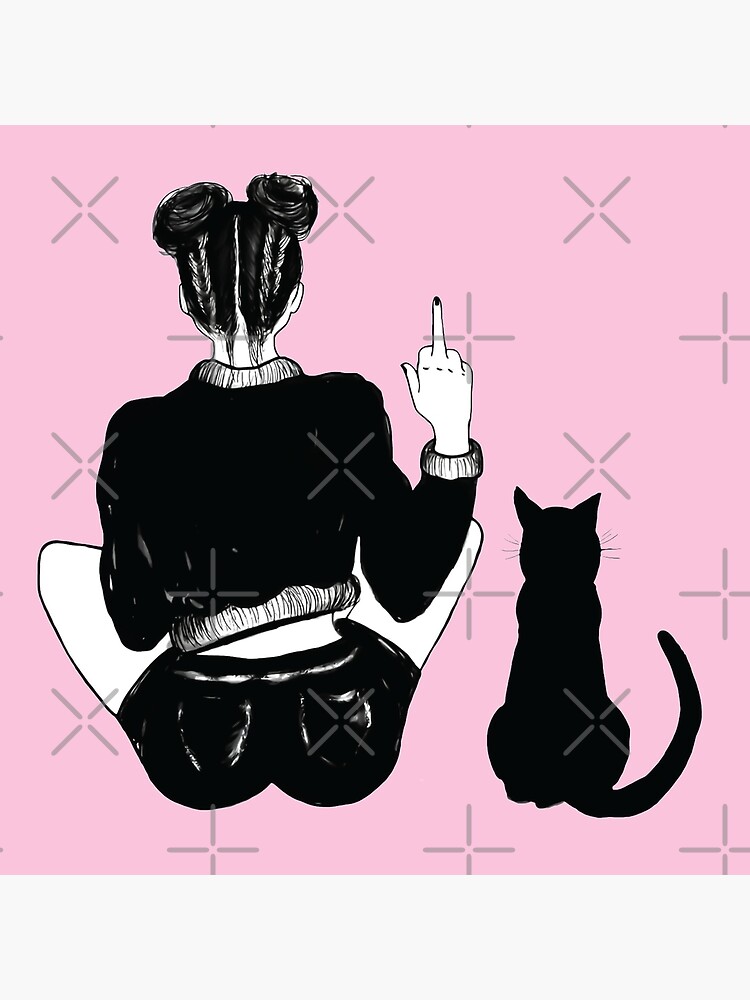 Galeriedruck for Sale mit Nope Cat Middle Finger with Girl Boss