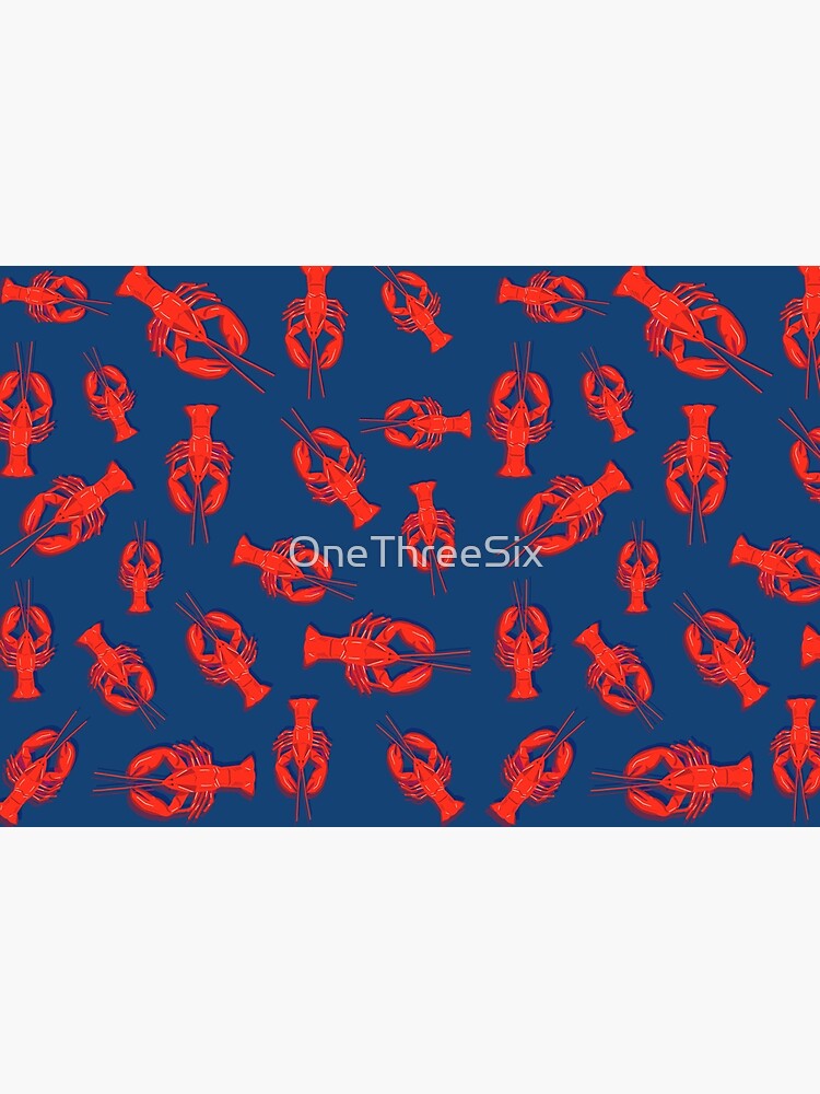 Lobster Pattern on Navy Blue by OneThreeSix