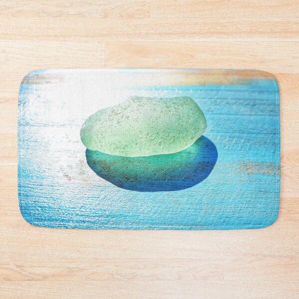Item preview, Sea Foam Sea Glass Sunlit on Turquoise Rough Wood Background designed and sold by Beachy.