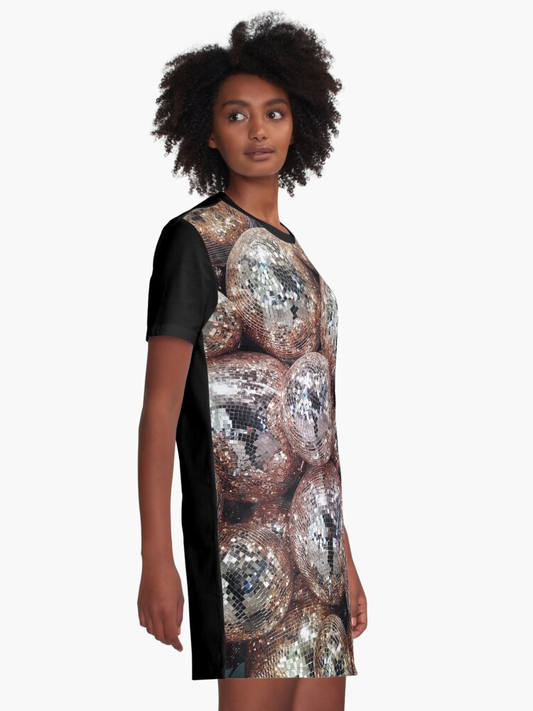 Gold Disco Balls Graphic T-Shirt Dress for Sale by newburyboutique